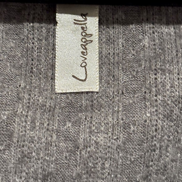 Loveappella Heather Gray Cowl Neck Sweater Size Large - Picture 3 of 5